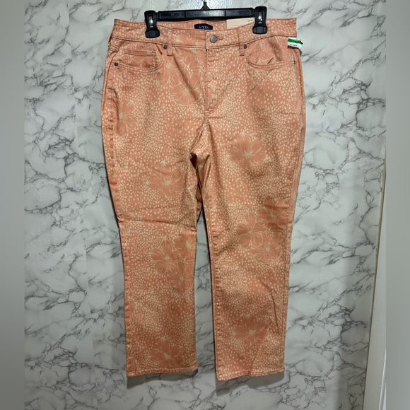 NEW NYDJ Lift Tuck Orange Straight Leg Jeans with Relaxed Fit - Picture 3 of 15